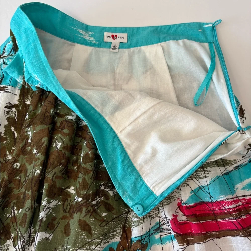 Anthropologie We Love Vera Boat Print Skirt 2 - Picture 6 of 9